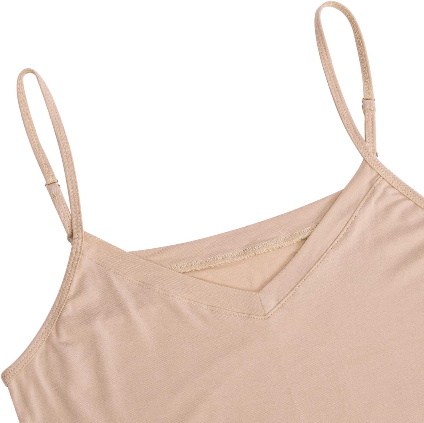 AUHEGN Women's Basic Adjustable Spaghetti Strap Cami Slip Mini Dress - Image 6
