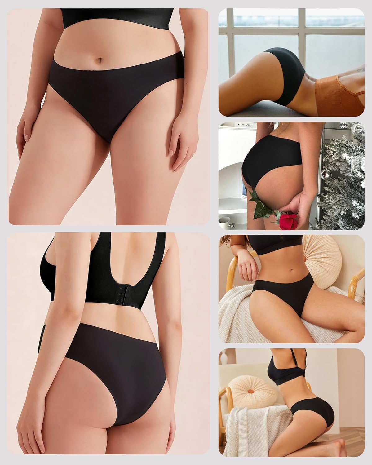 FINETOO 6 Pack Women’s Seamless Hipster Underwear No Show Panties Invisibles Briefs Soft Stretch Bikini Underwears XS-XL - Image 7