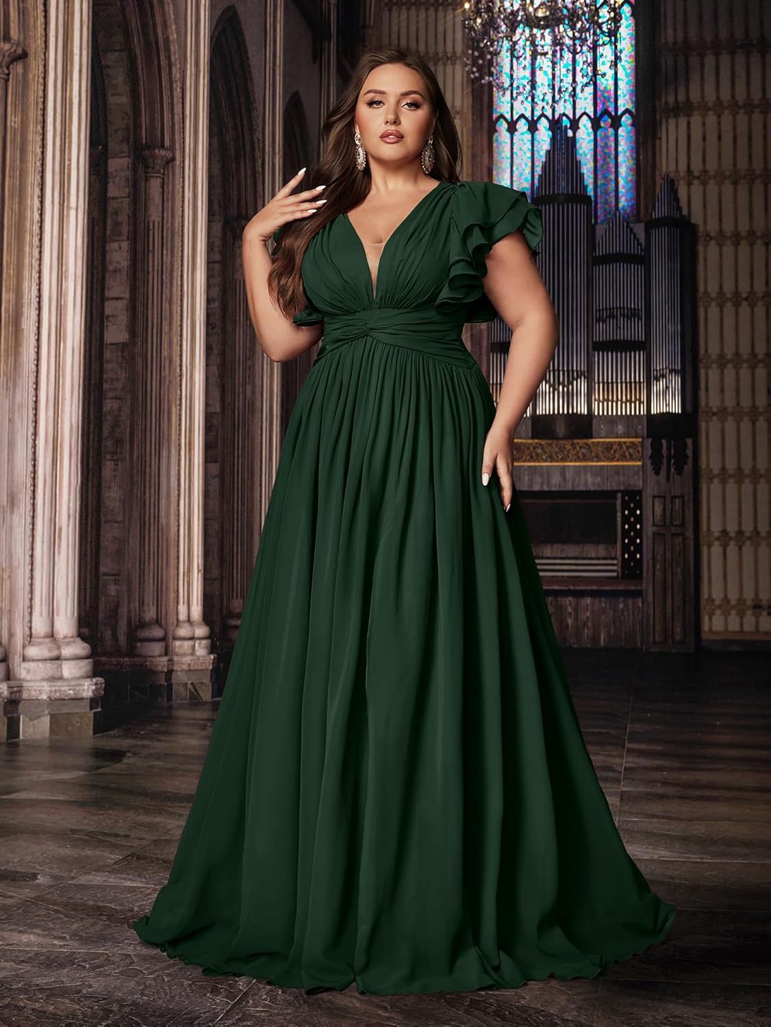 Women's Plus Size Bridesmaid Dresses Chiffon Wedding Guest Summer Maxi Dress Elegant Prom Evening Party Cocktail Gown - Image 7