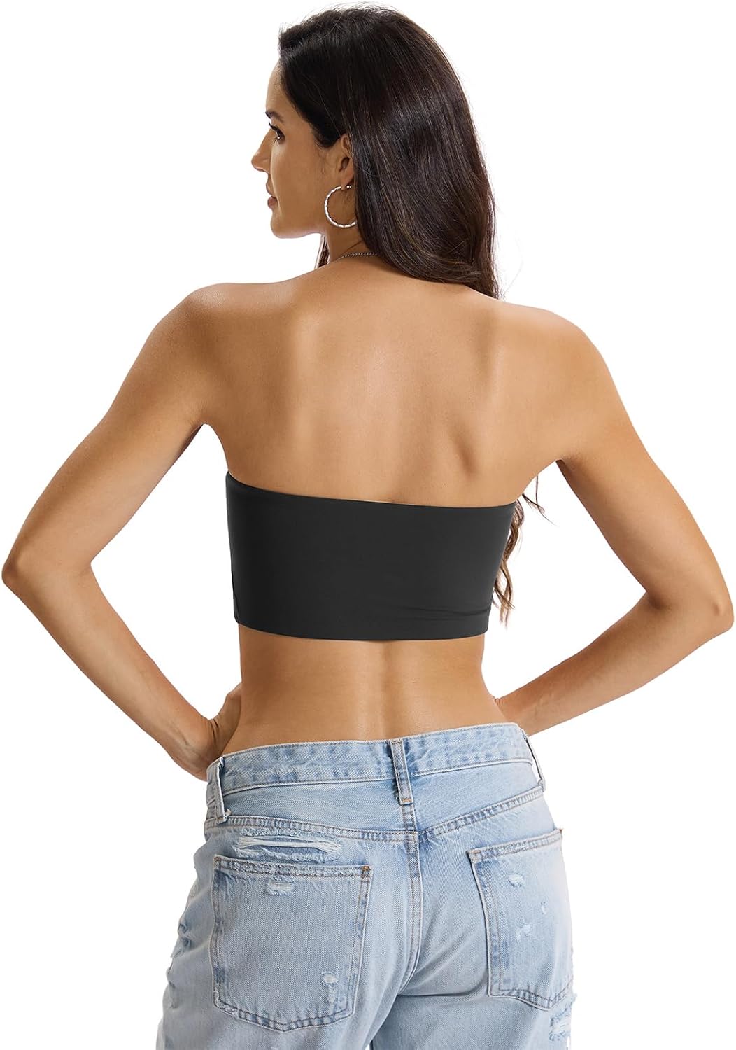 EasyGala Womens Double Lined Tube Tops Crop Tank Top Non-Padded Strapless Bandeau Shirts Sexy Going Out Tops Summer 2026 - Image 4