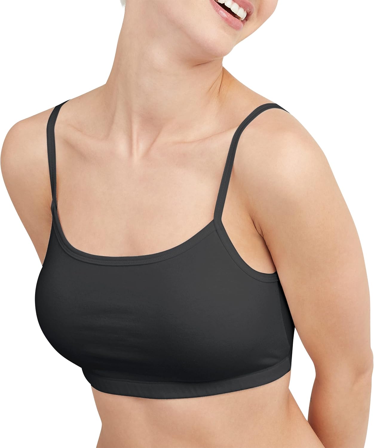 Hanes Women's String Bralette Pack, 3-Pack, Cotton Sports Bralette Bras for Women, Solid or Assorted Wireless Bras - Image 2