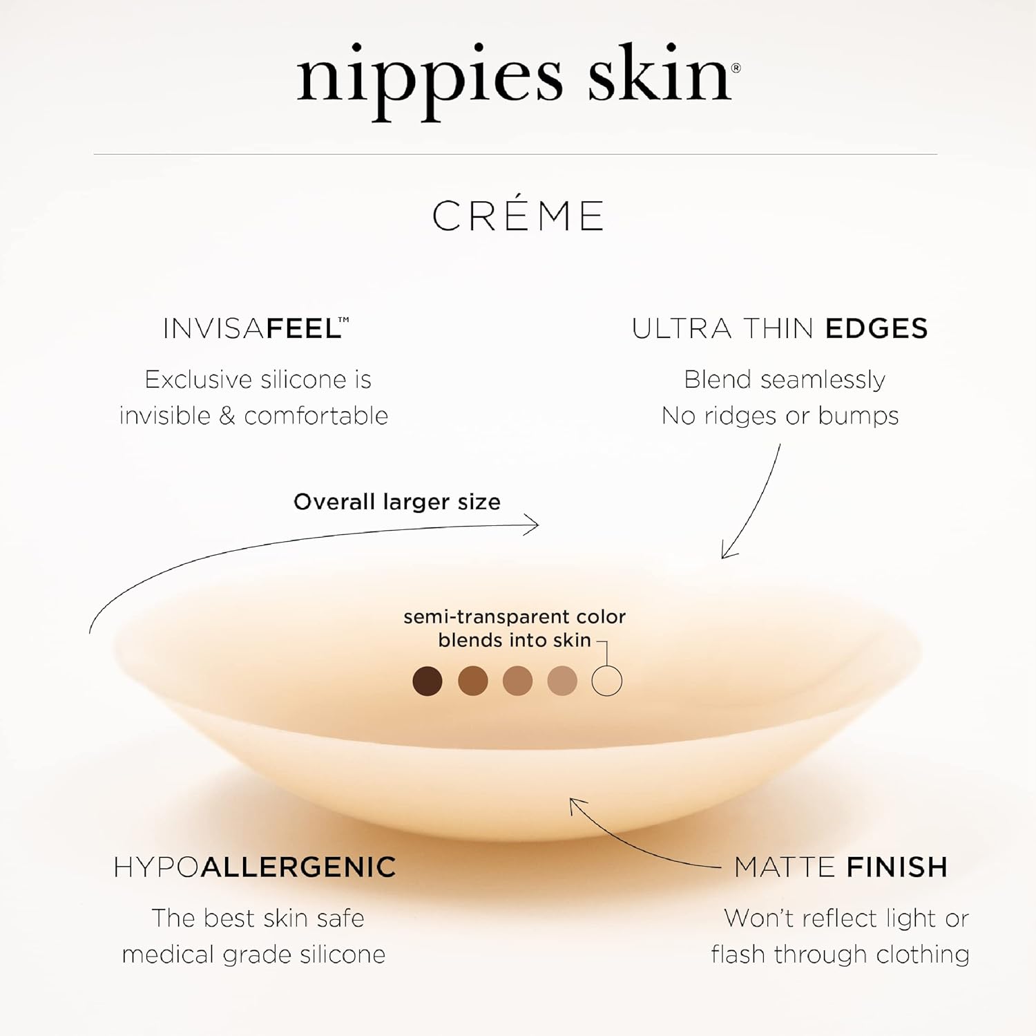 Nippies Non-Adhesive Bra Liner Nipple Covers for Women – Reusable Silicone No-Show Inserts with Travel Box - Image 4