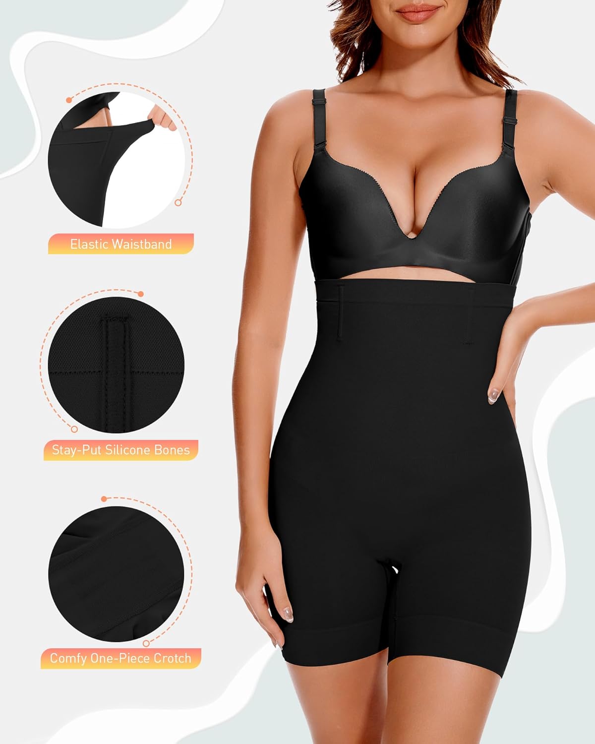 BESTENA Shapewear Shorts, High Waisted Shapewear for Women Tummy Control, Seamless Body Shaper Shorts Thigh Slimmer - Image 2
