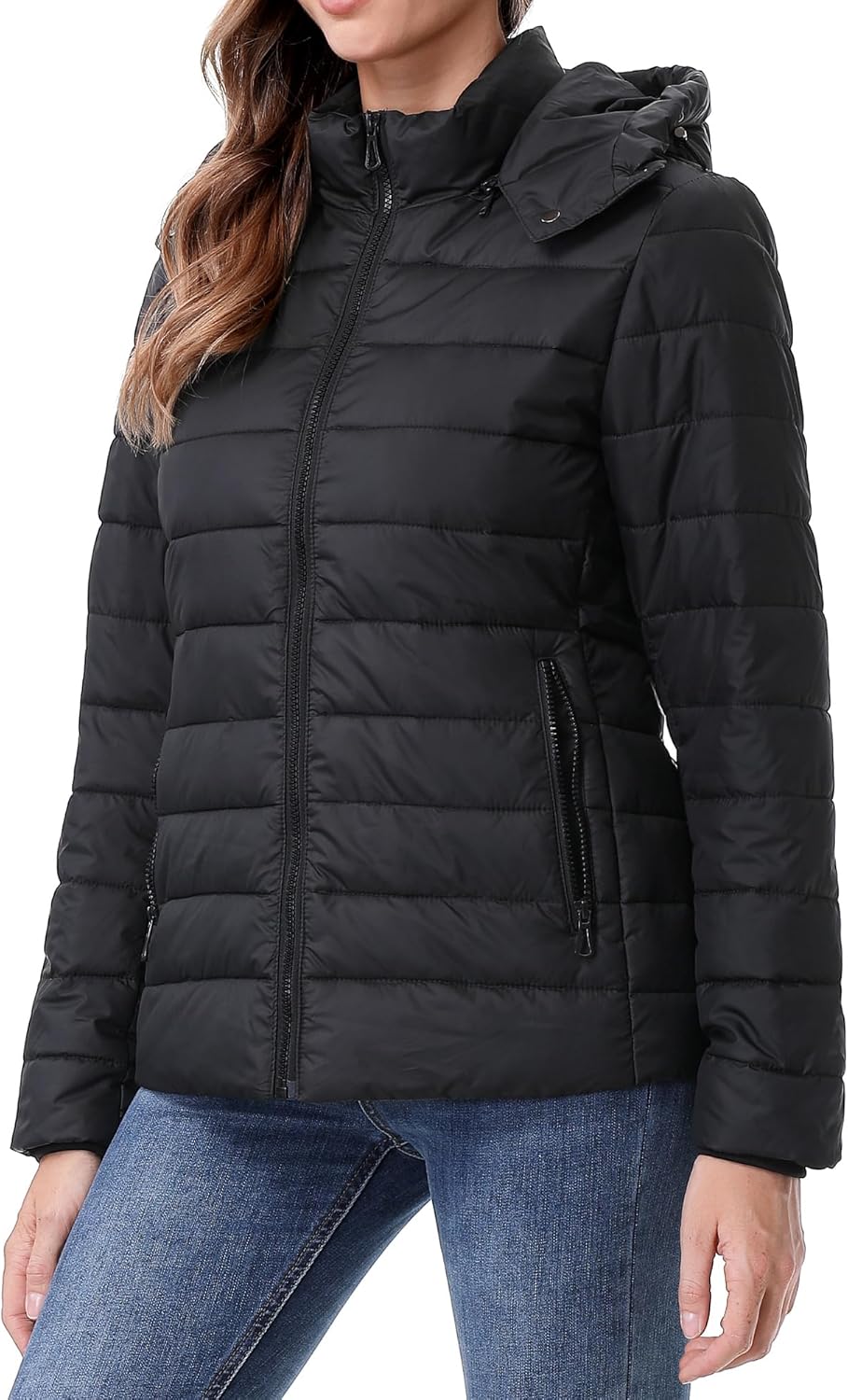 TDYPCI Women's Winter Coat Lightweight Waterproof Puffer Jacket - Quilted Short Down Coat for Women, Warm Winter Jacket - Image 8