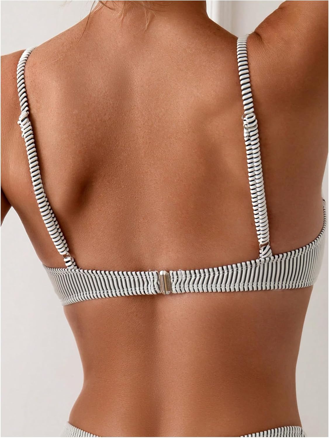 SweatyRocks Women's 2 Piece Bikini Set Striped Print Spaghetti Strap Push Up Swimsuit - Image 4
