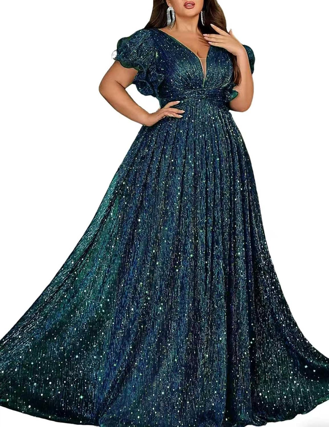 Women Plus Size Wedding Guest Summer Long Prom Dress A Line Elegant Formal Evening Party Cocktail Bridesmaid Gown
