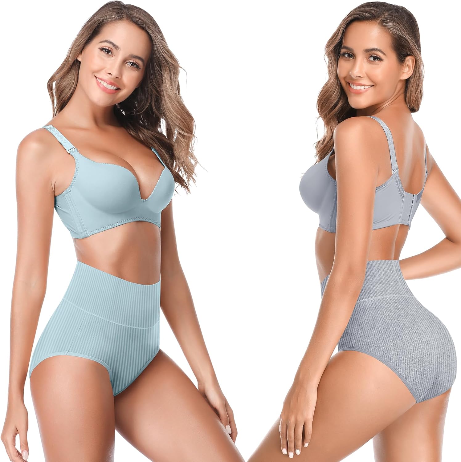 Women's High Waist Cotton Underwear Super Stretchy Briefs Full Coverage Panties Soft Women Panties 5-Pack - Image 3