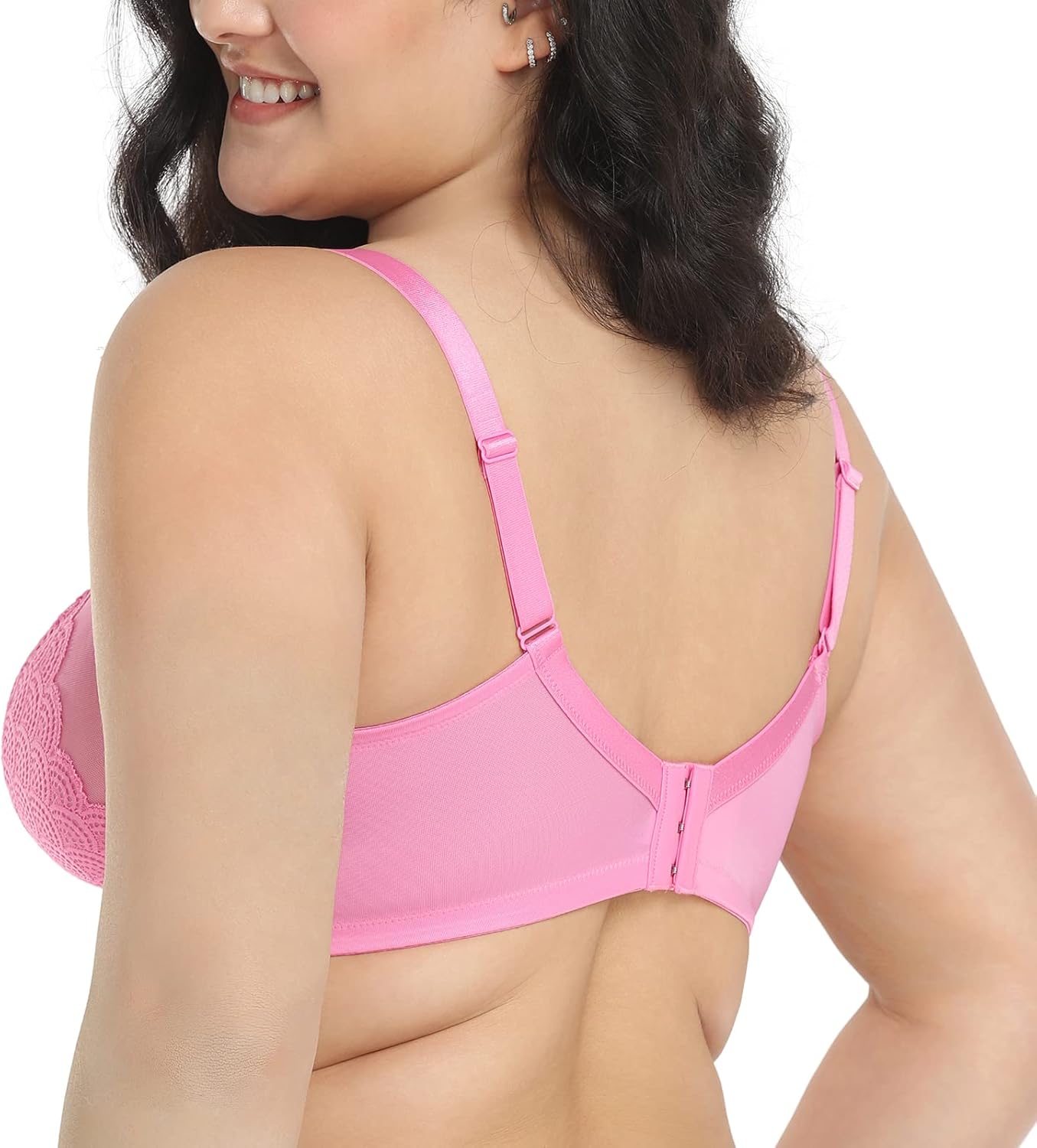 HSIA Minimizer Bras for Women Large Bust Full Coverage Lace Plus Size Bra - Mermaid Scales - Image 3