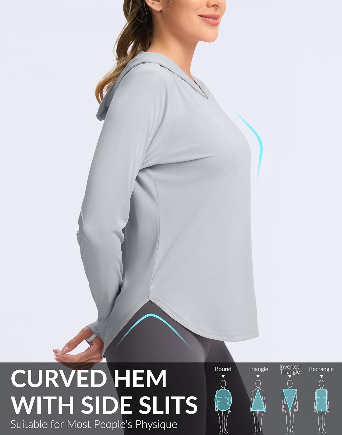 G Gradual Women's UPF 50+ Sun Shirt with Hoodie Long Sleeve UV Protection Shirts Lightweight Hiking Fishing Shirts for Women - Image 4