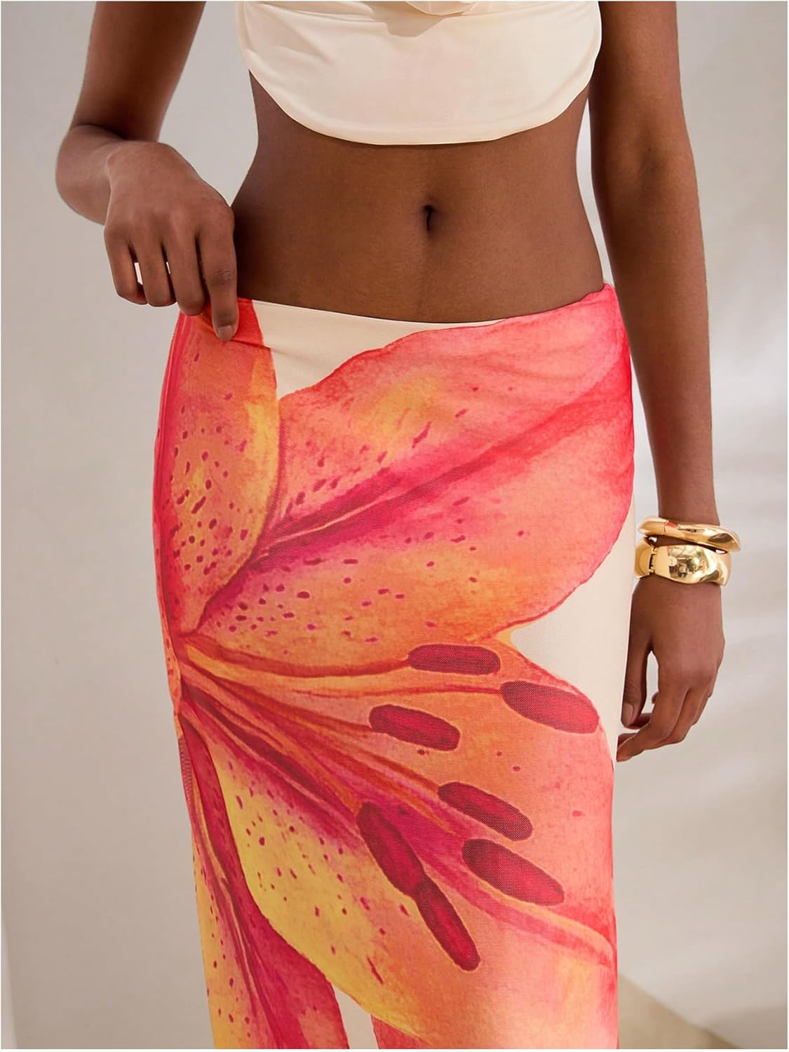 MakeMeChic Women's Summer Beach Maxi Skirt Y2k Floral Boho Flowy Long Skirt - Image 4