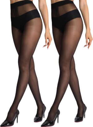 HONENNA Sheer Tights for Women 2 Pa...