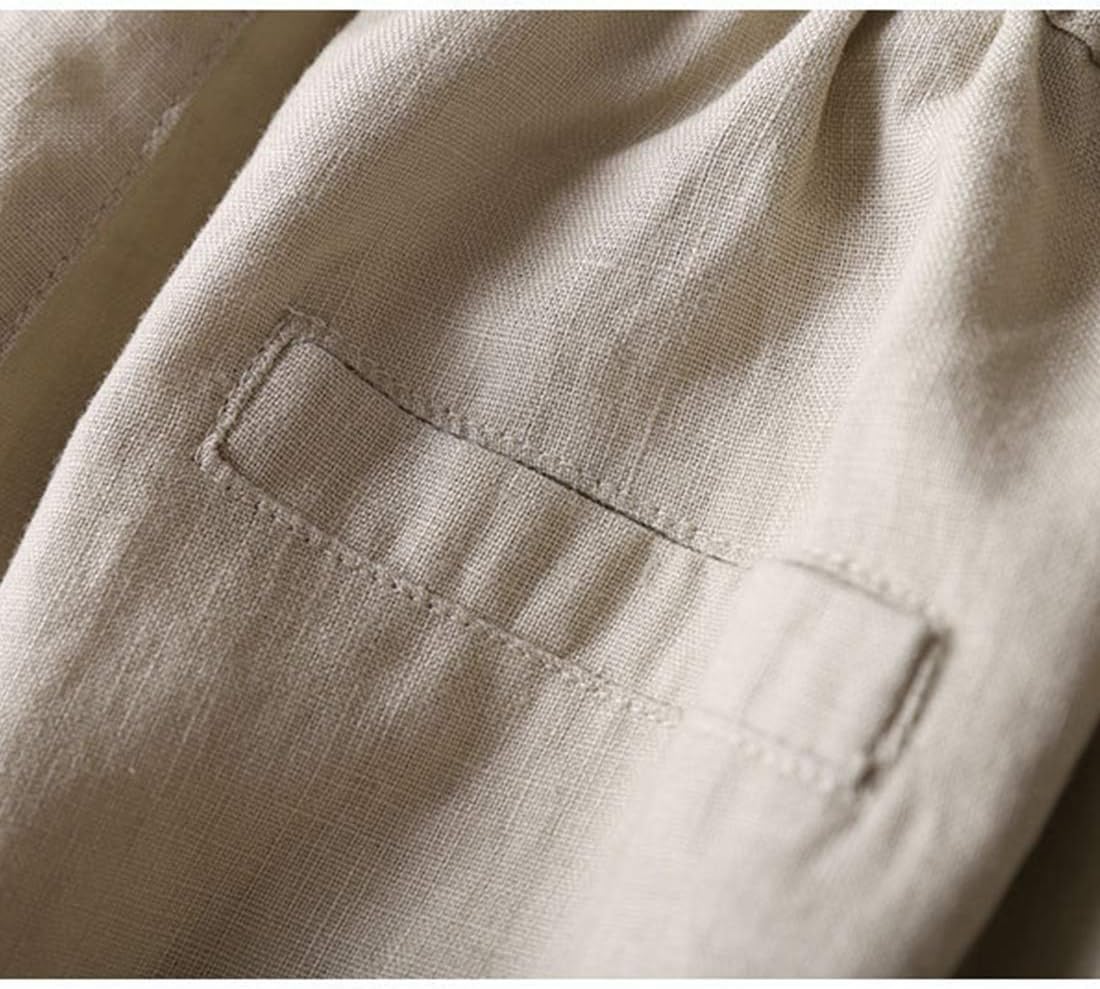 Tanming Linen Pants for Women Summer Casual High Waisted Drawstring White Beach Pant - Image 7