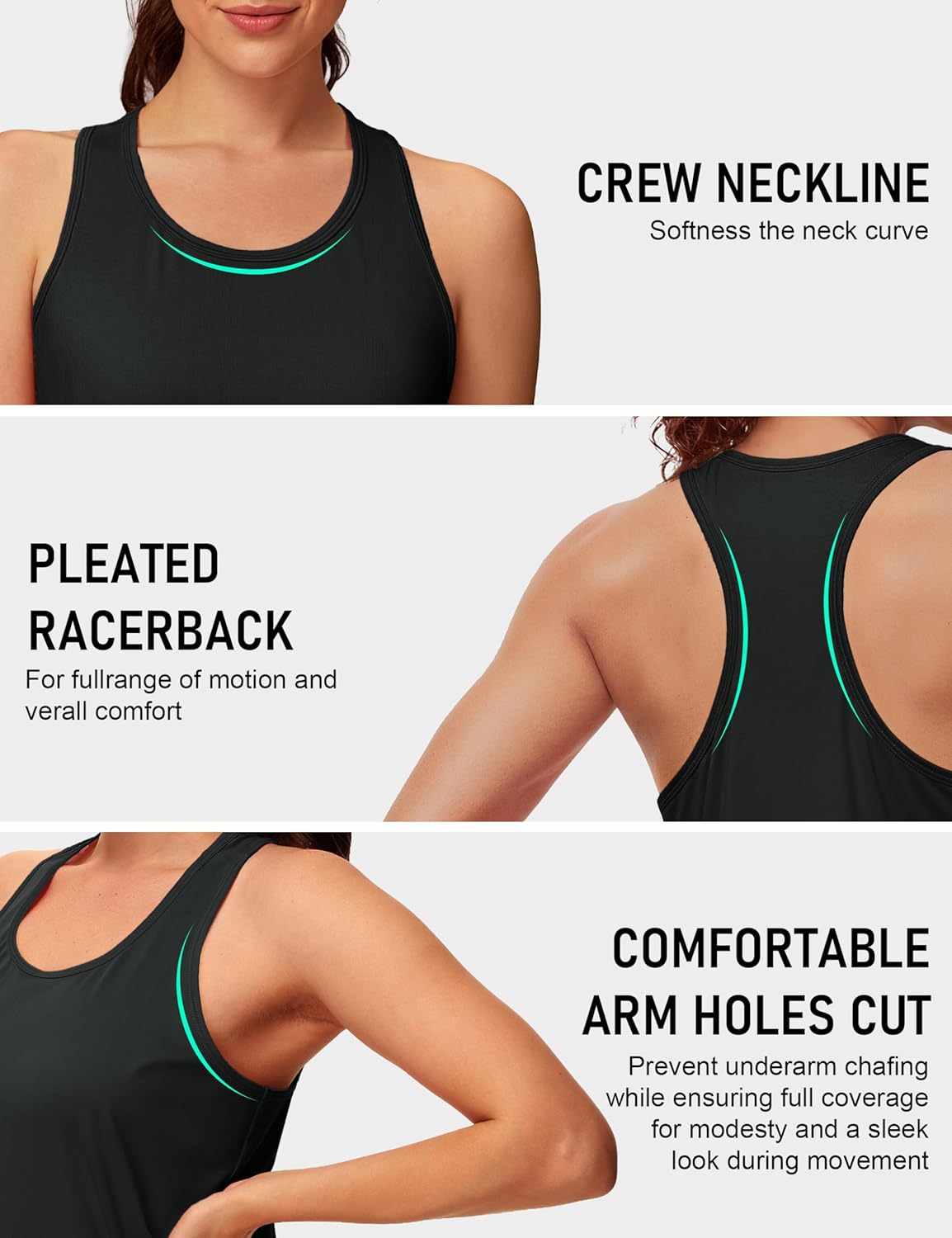 MAGCOMSEN Tank Tops for Women Workout Racerback Sleeveless Racer Back Tops Athletic Yoga Running Gym Muscle Pilates Tank - Image 3
