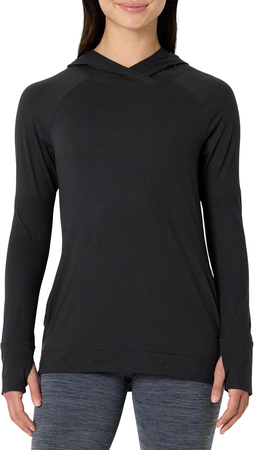 Amazon Essentials Women's Athletic Soft Performance Lightweight Long Sleeve Pullover Hoodie Workout Top