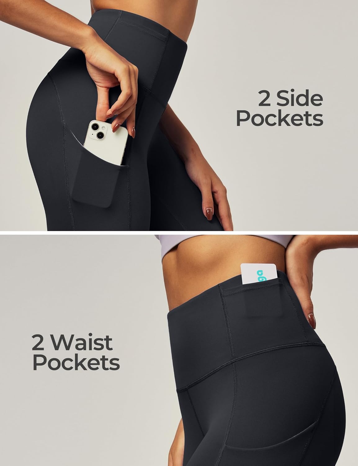 IUGA Leggings with Pockets for Women High Waisted Yoga Pants Women Tummy Control Workout Compression Running Leggings - Image 4