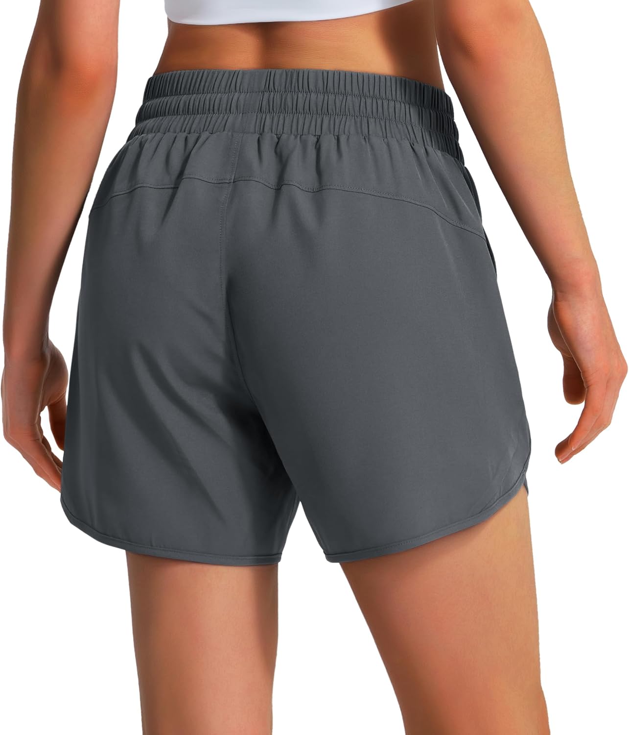 Ksmien Women's 5"/ 7" Athletic Running Shorts Quick Dry Lightweight Workout Gym Shorts with Zipper Pockets UPF 50+ - Image 2