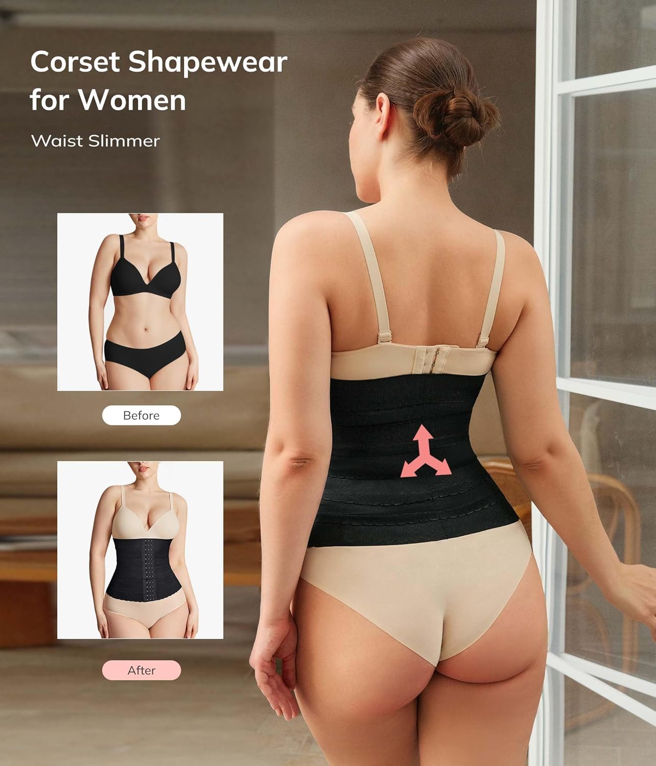 LODAY Segmented Waist Trainer for Women Corset Shapewear Waist Cincher Tummy Control Faja Body Shaper - Image 2