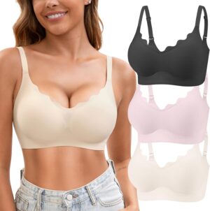 Womens Seamless T-Shirt Bras 3 Pack...