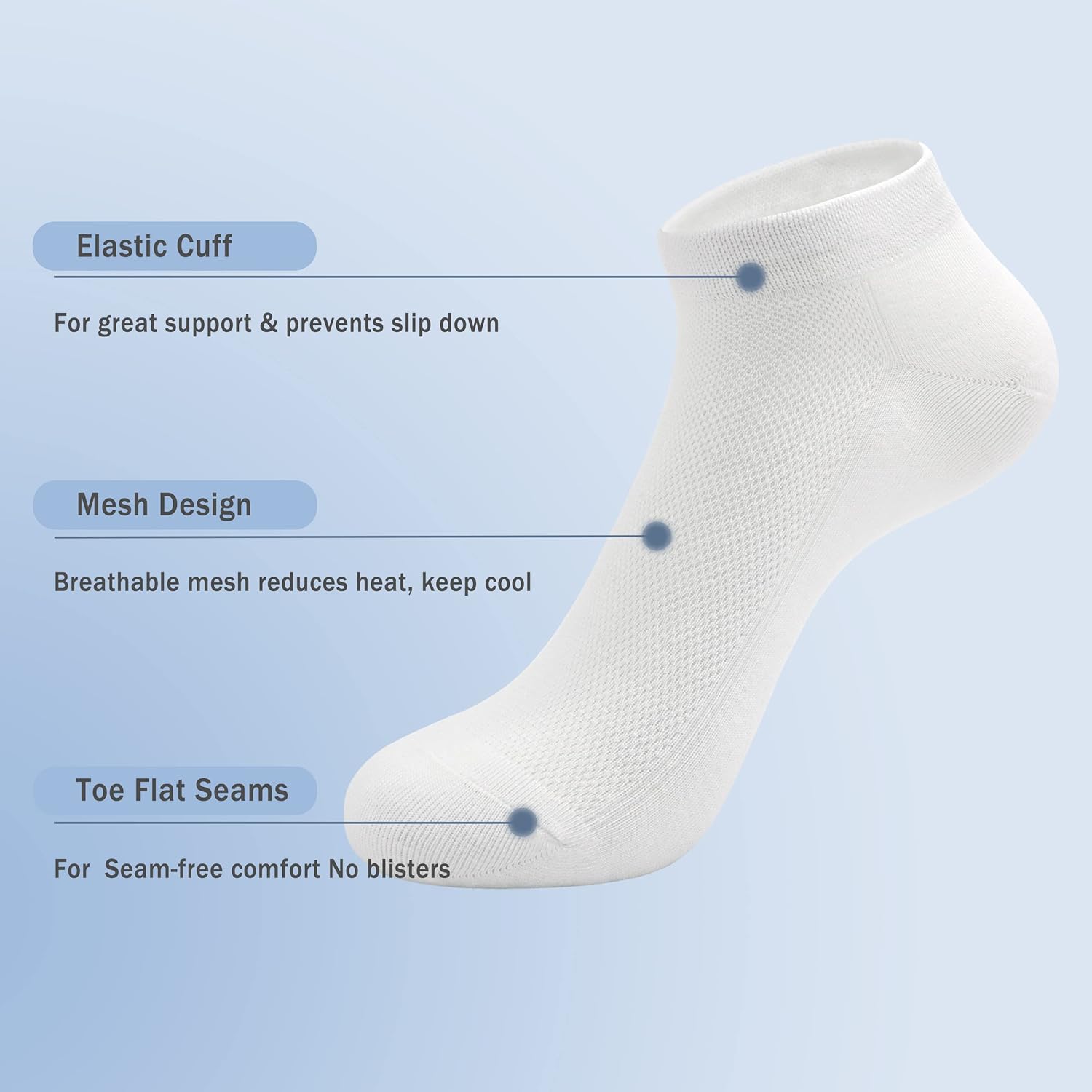 SERISIMPLE Ultra-Thin Comfort Viscose Bamboo Mesh Ankle Socks for Women -Breathable Lightweight Low-Cut Socks 5 Pairs - Image 4