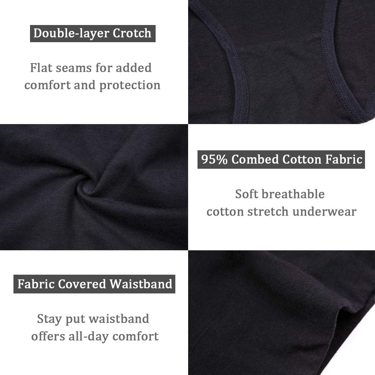 wirarpa Women's Cotton Underwear High Waisted Ladies Panties Full Coverage Briefs 4 Pack (Regular & Plus Size) - Image 7