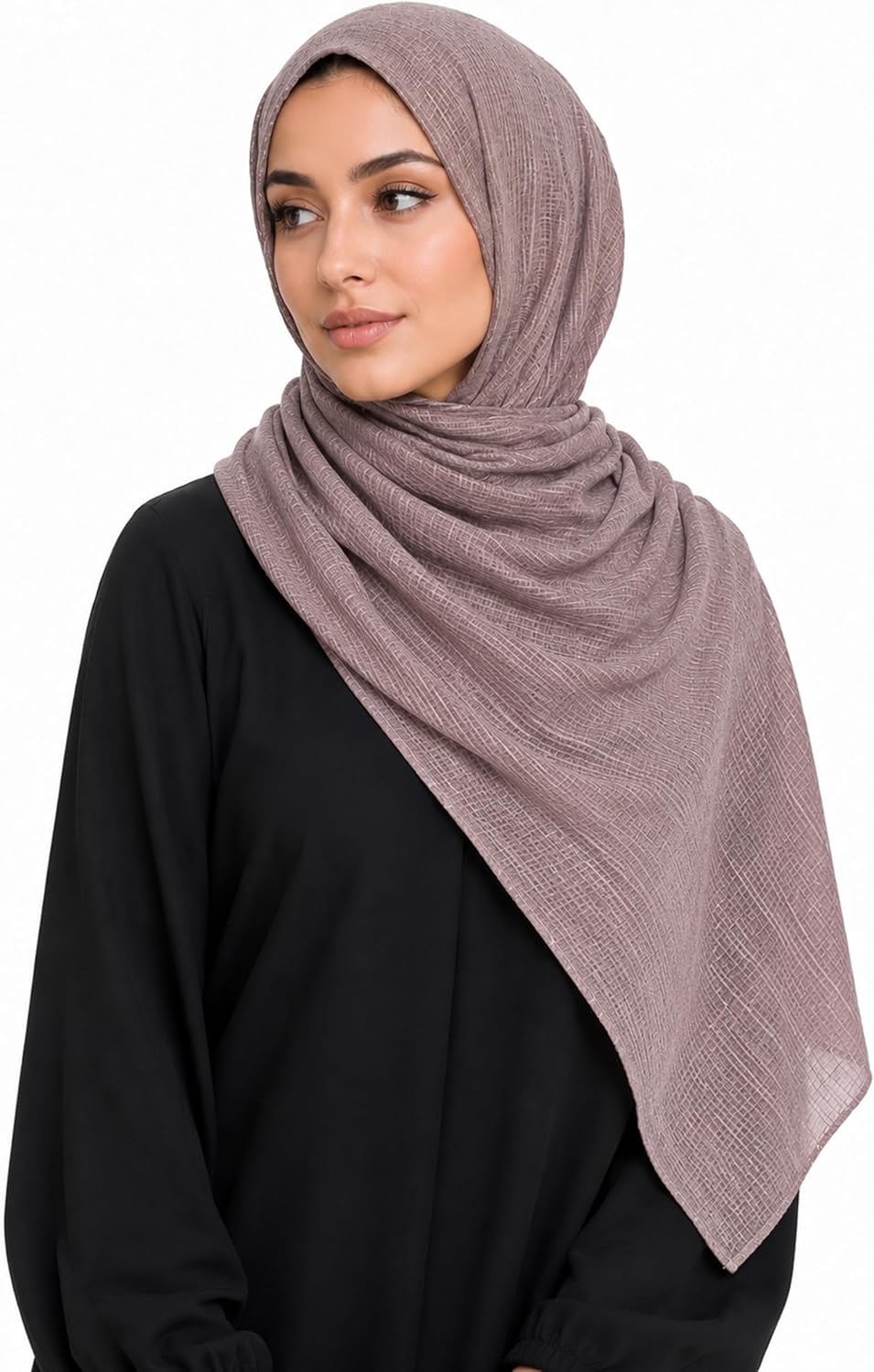 Lightweight Cotton Linen Feel Scarf Shawl Wrap Hijab for Women, Travel Fall Winter Gift