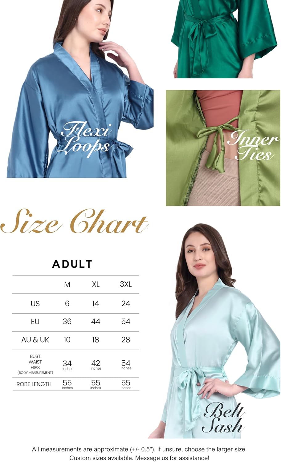 Silk Robes for Women Ankle Length Satin Kimono Robes with Belt Bridemaids Sleepwear Bachelorette Nightgown - Image 8