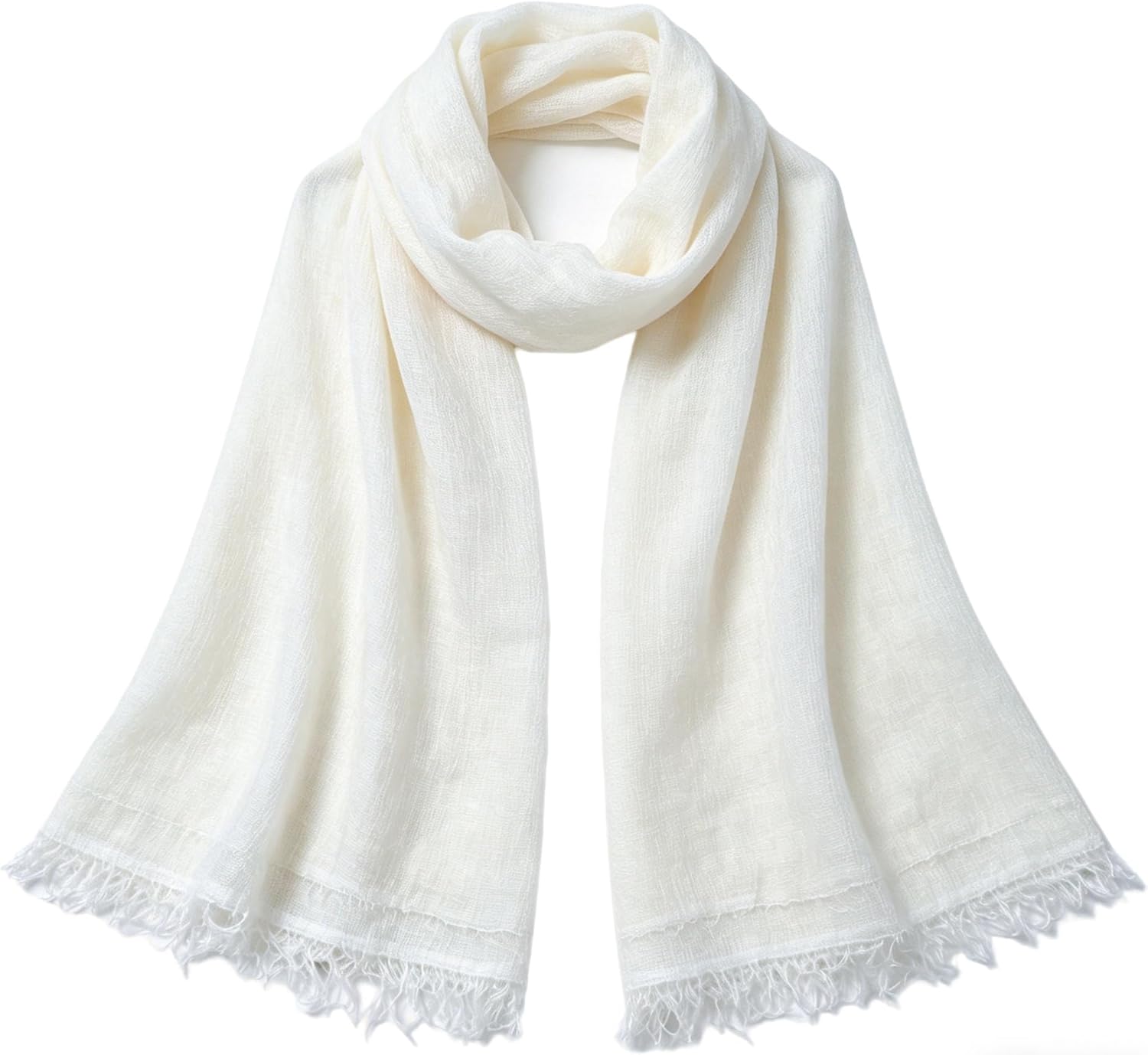Cotton Linen Long Scarf for Women Lightweight Hijab Shawl Vintage Summer Travel Scarf with Edge 71 * 35in