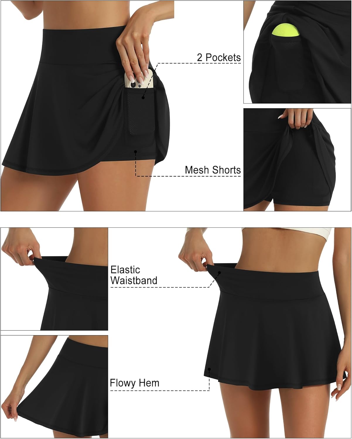 LouKeith Womens Tennis Skirt High Waisted Pleated Golf Skirts Mini Casual Workout Athletic Skorts with Pockets - Image 5