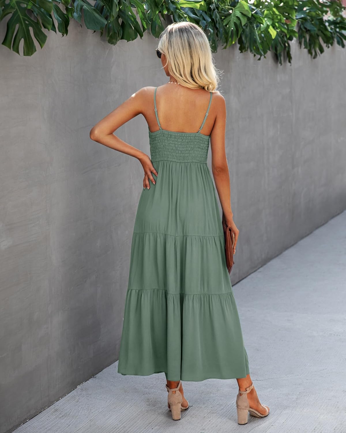 Dokuritu Women's Beach Crochet Lace Maxi Dress Solid Color Summer Vacation Spaghetti Strap Long Dress 2026 - Image 7