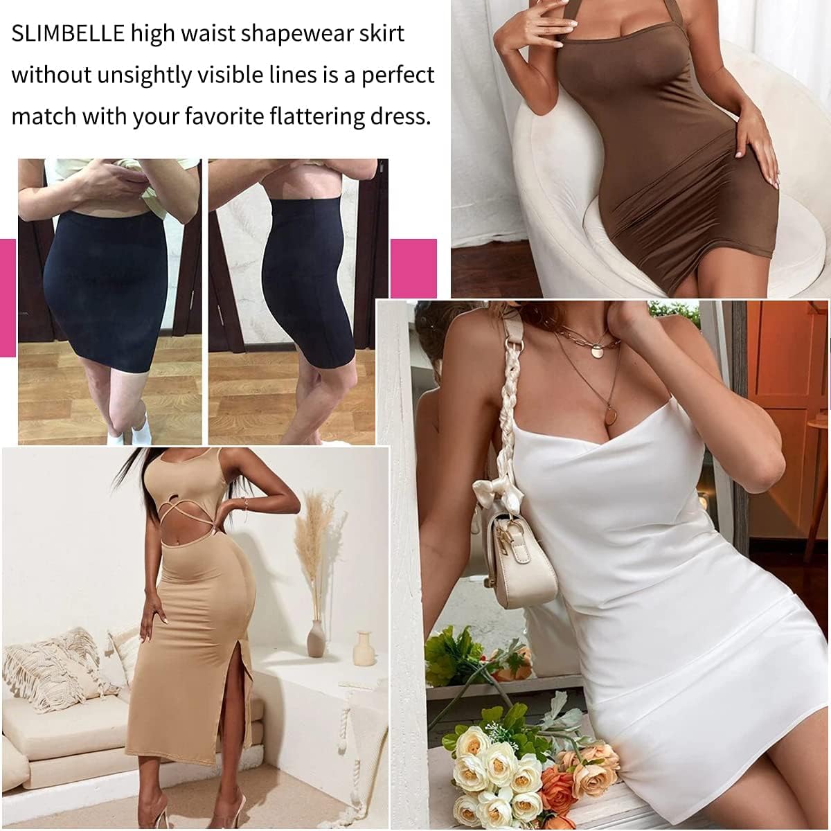 SLIMBELLE Half Slips Shaper Cool Comfort Seamless Slip Shapewear Under Dress Tight Skirt Undergarments - Image 4