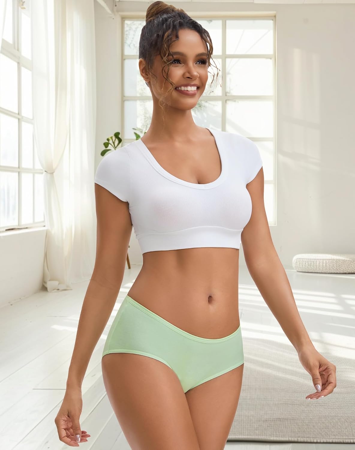 INNERSY Womens Underwear Cotton Hipster Panties Regular & Plus Size 6-Pack - Image 3