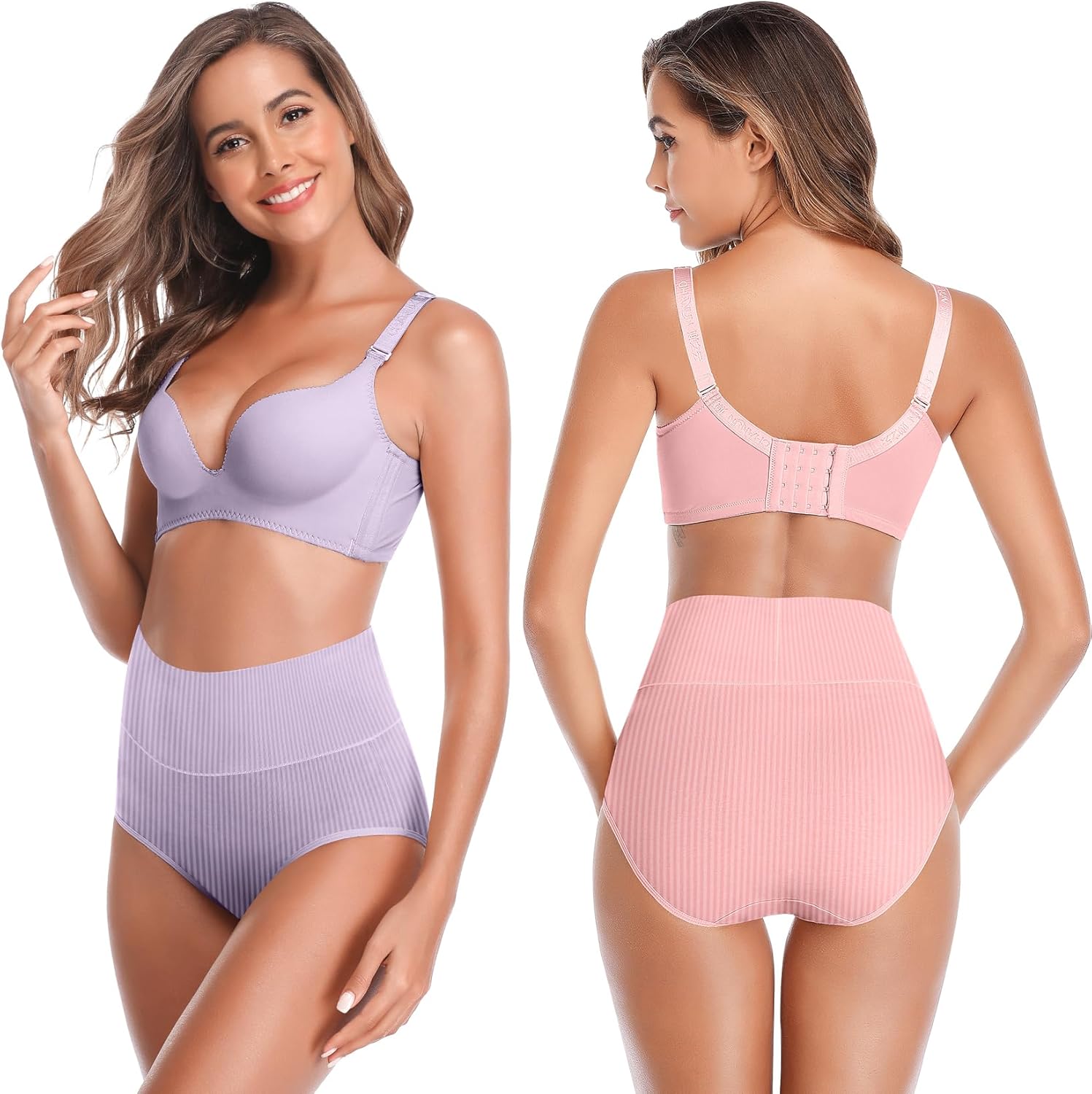 Women's High Waist Cotton Underwear Super Stretchy Briefs Full Coverage Panties Soft Women Panties 5-Pack - Image 2