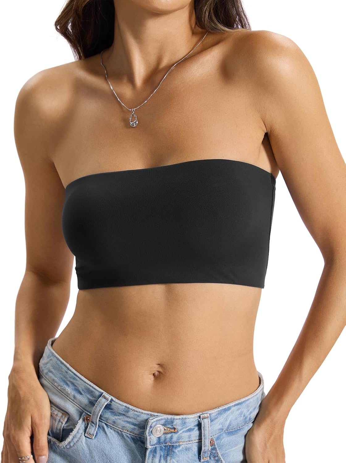 EasyGala Womens Double Lined Tube Tops Crop Tank Top Non-Padded Strapless Bandeau Shirts Sexy Going Out Tops Summer 2026