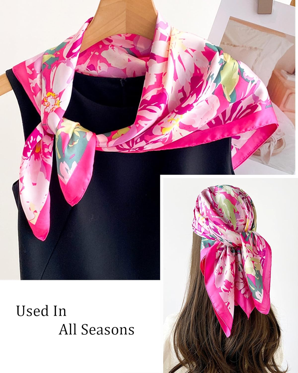 Satin Bandana Headscarf for Women Silky Hair Scarves for Fashion Lightweight - Image 2