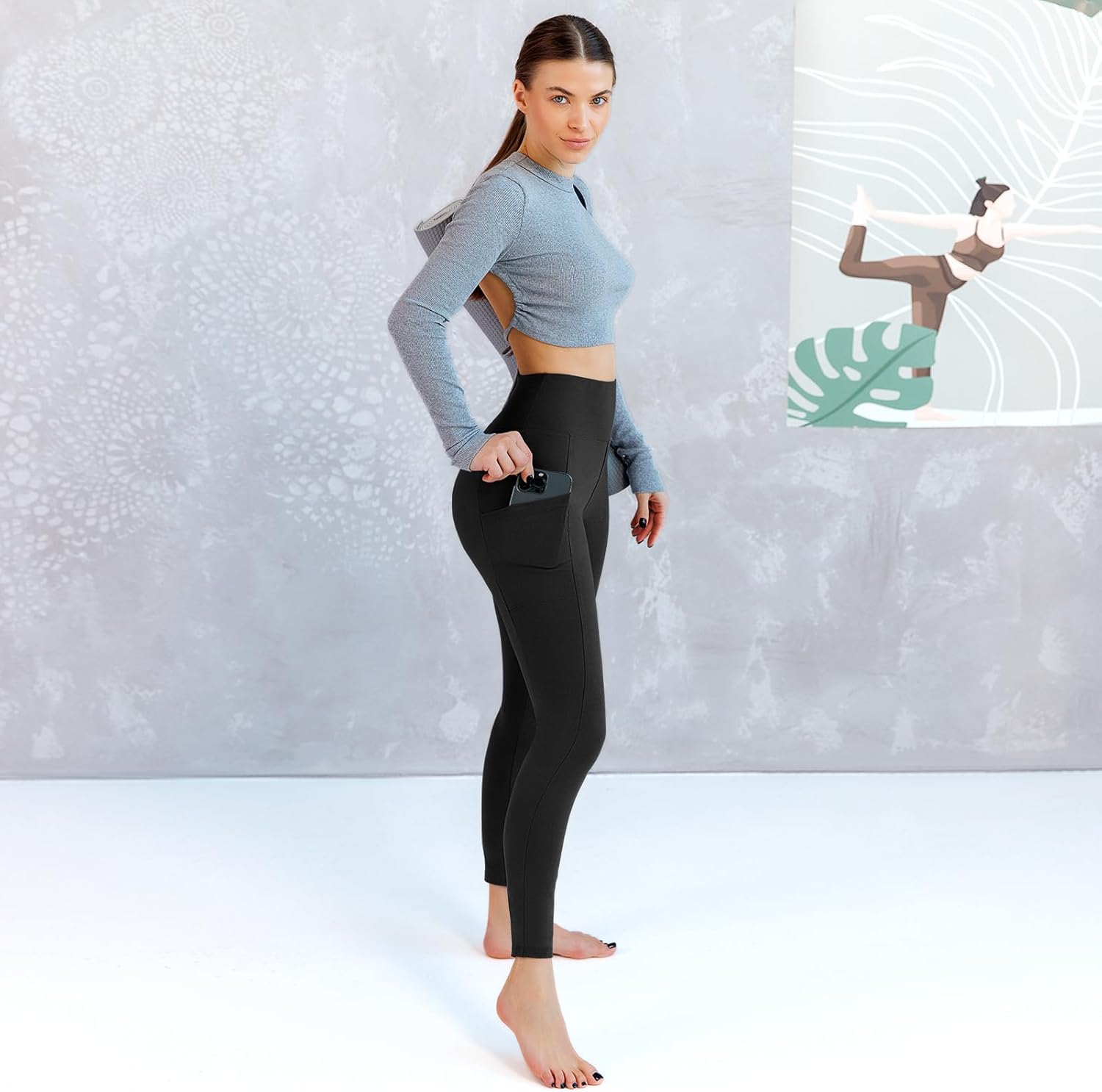 Walifrey Leggings with Pockets for Women, High Waisted Buttery Soft Womens Leggings for Gym Yoga Workout - Image 3