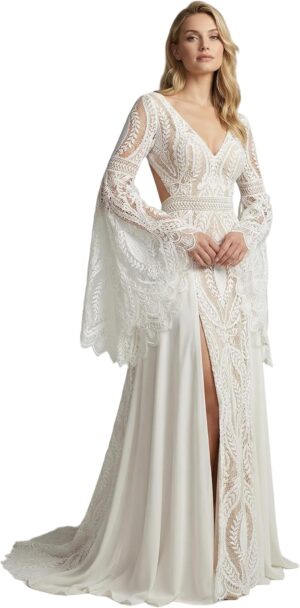 Women’s Halter Lace Wedding D...