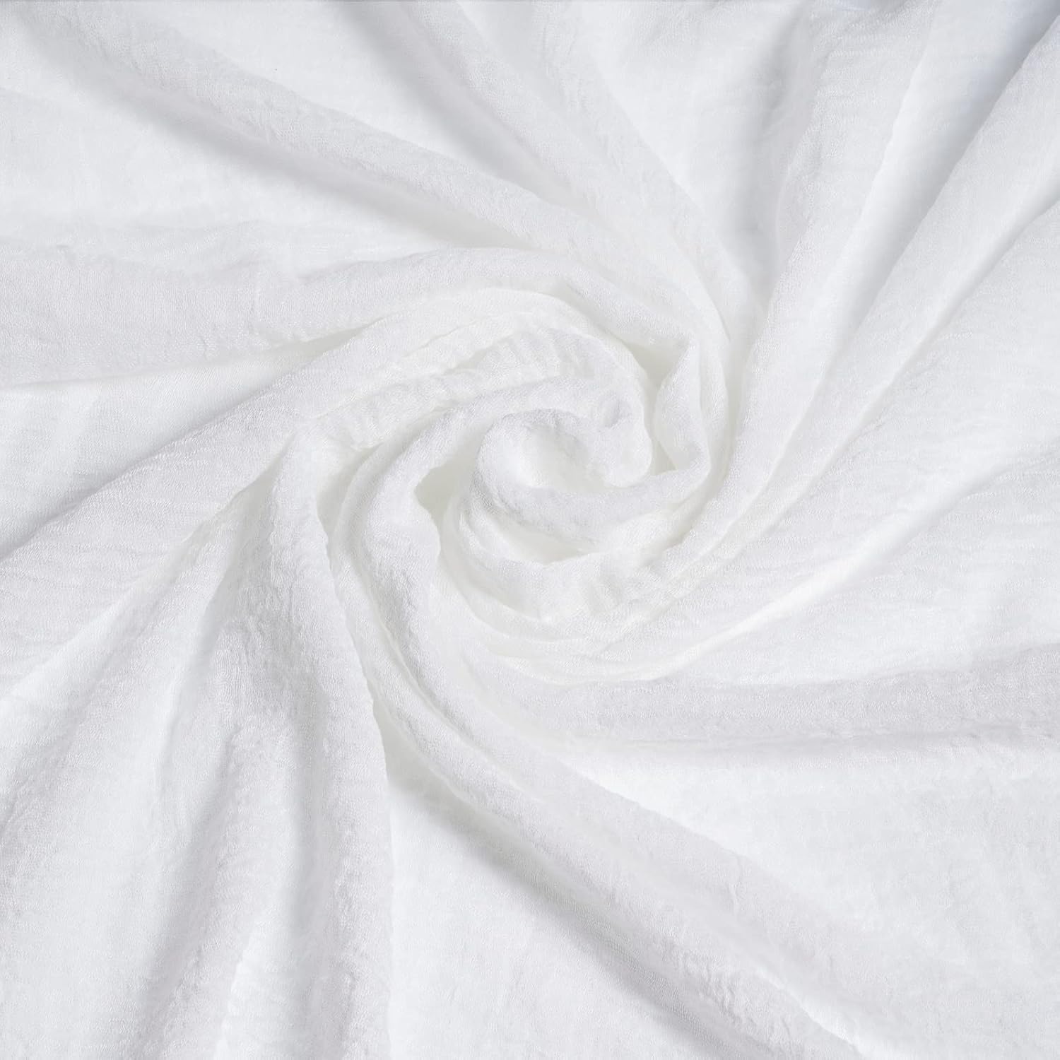 Women Summer Cotton Blend Crinkle Vintage Soft Long Scarf Linen Beach Shawl Wrap - Image 5