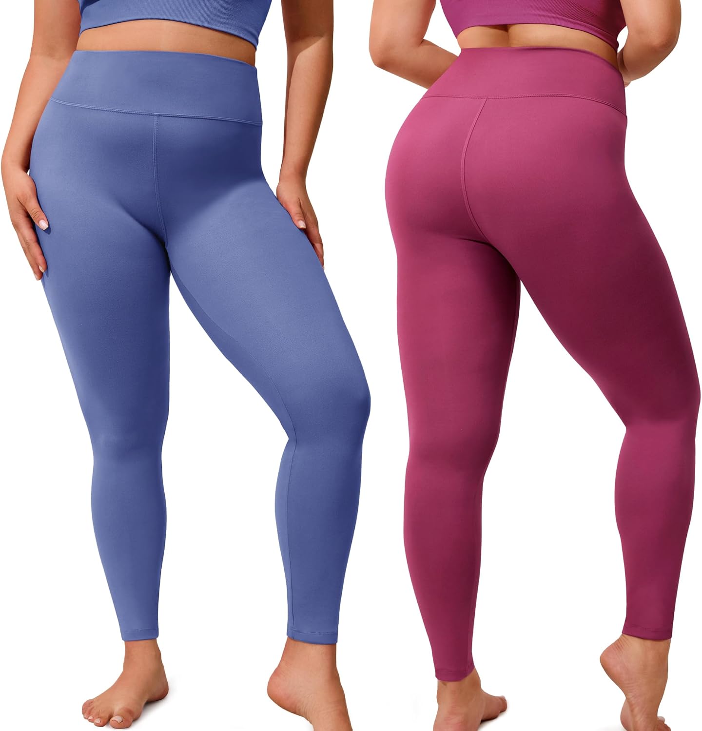 VALANDY Creamlush 3 Pack Plus Size Leggings for Women-High Waisted Soft Stretchy Yoga Pants,L-5XL - Image 2