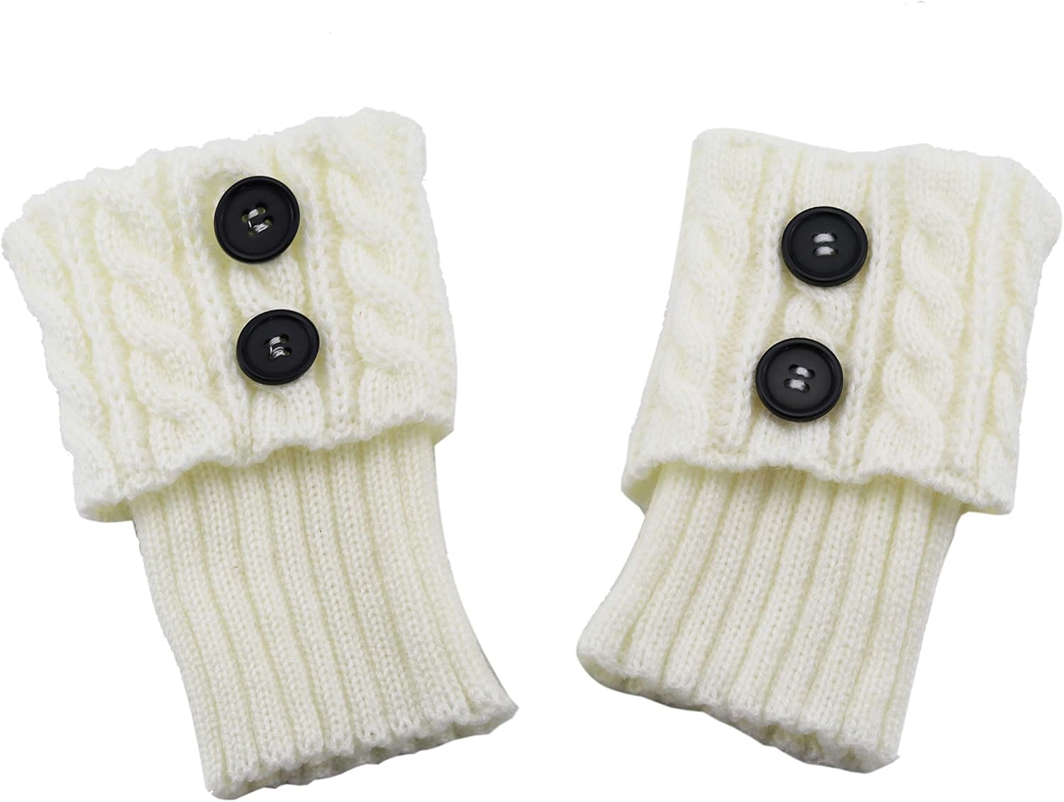 Bestjybt 3 Pairs Womens Short Boots Socks Crochet Knitted Boot Cuffs Leg Warmers Socks - Image 6
