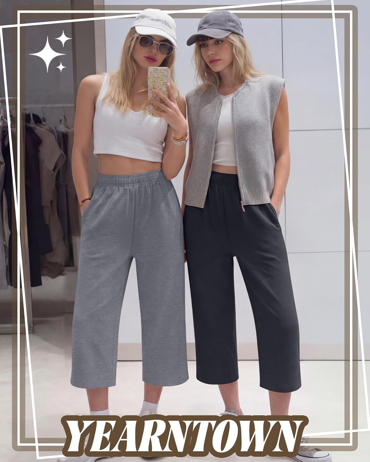 3 Pack Women's Capri Pants Wide Leg Yoga Sweatpants Casual Loose Summer Lounge Workout Cropped Jogger with Pockets - Image 4