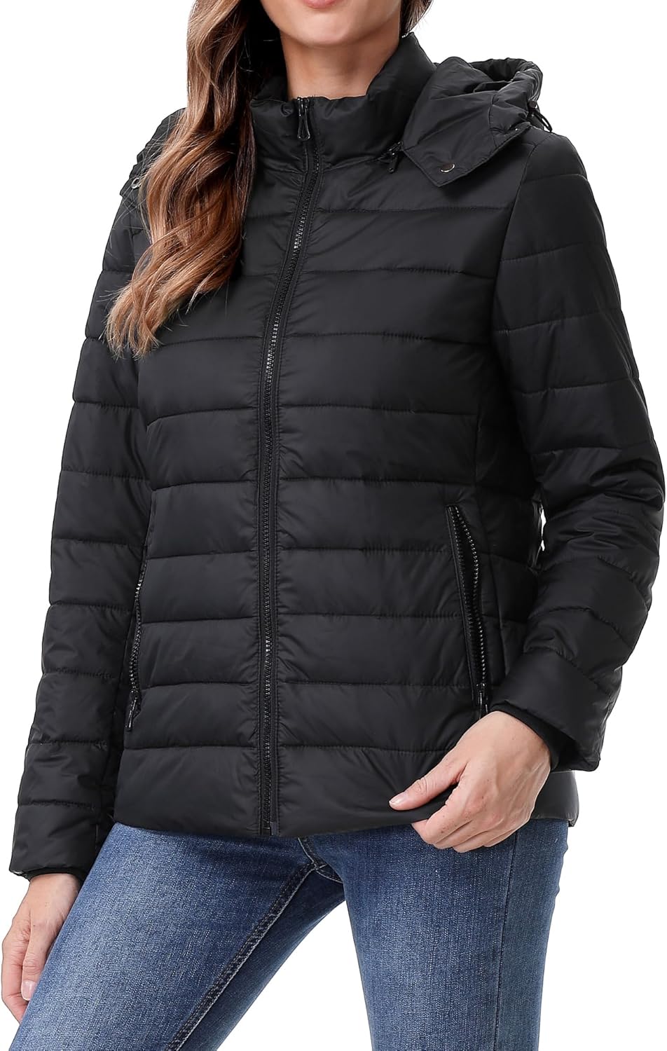 TDYPCI Women's Winter Coat Lightweight Waterproof Puffer Jacket - Quilted Short Down Coat for Women, Warm Winter Jacket - Image 6
