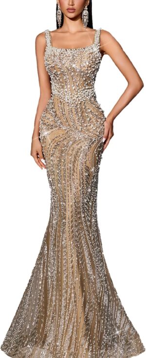 Women’s Square Neck Sequin Be...