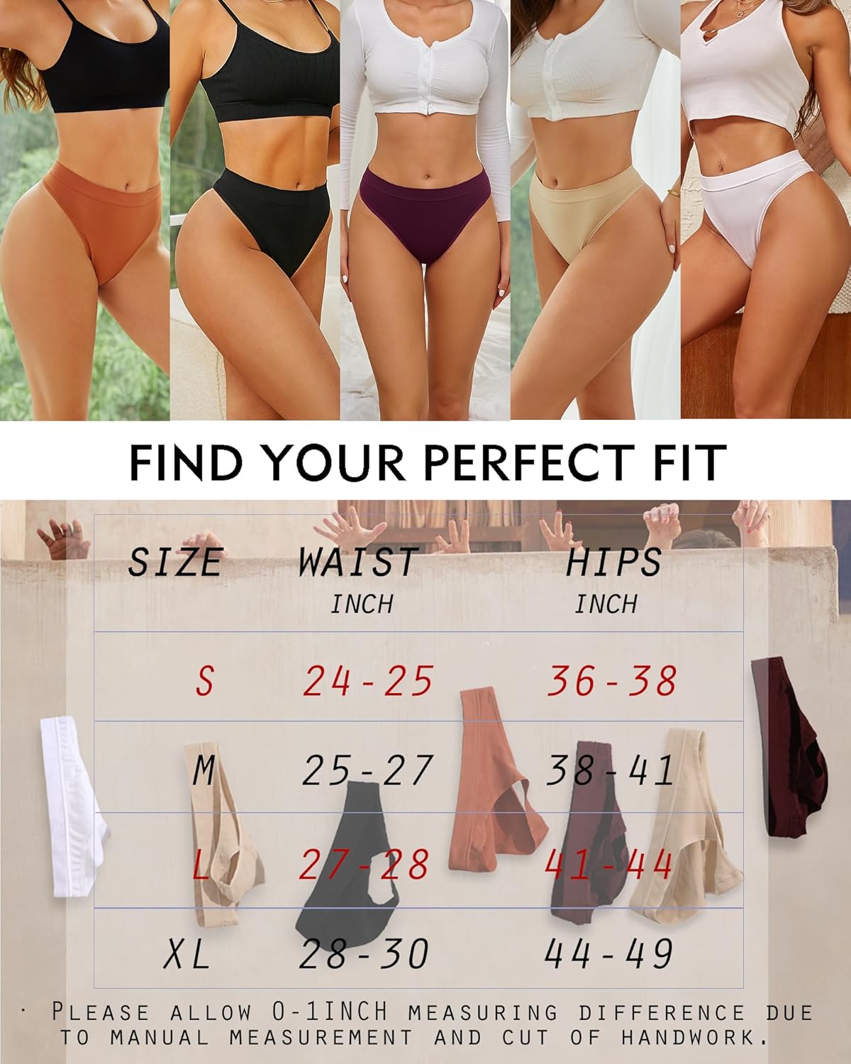 High Waisted Thong for Women Panties Breathable Sporty Tangas Seamless No Show Underwear Pack S-XL - Image 6