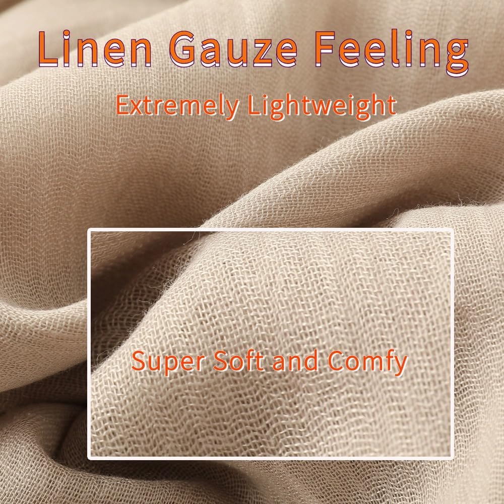 Harewom Lightweight Gauze Linen Feeling Shawl Wraps for Women Beach Summer Scarf for Evening Wedding Dresses - Image 3