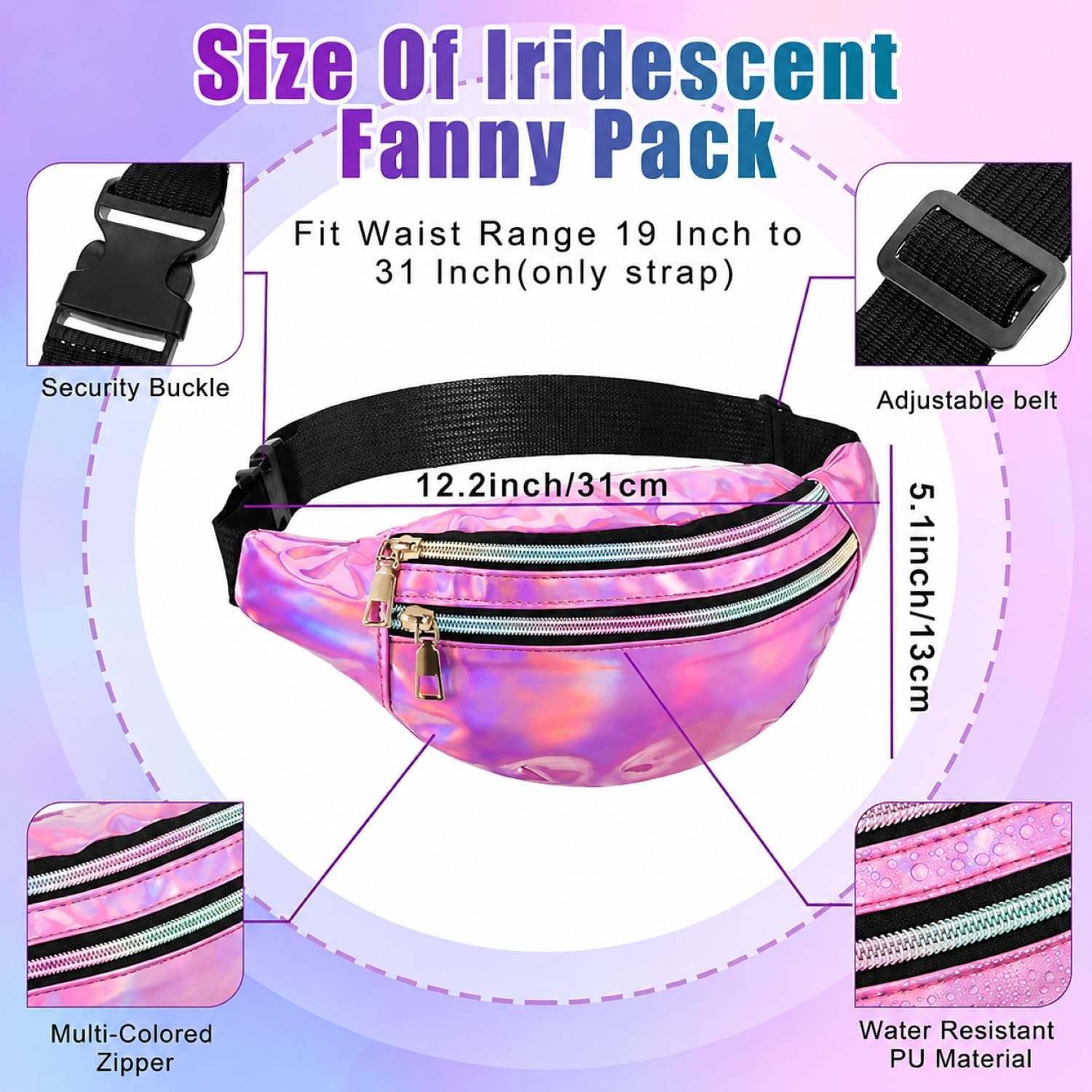SATINIOR 80s Women Workout Outfit Neon Leg Warmer Headband Wristbands Fanny Pack Set 80s Accessories for Yoga Running - Image 5