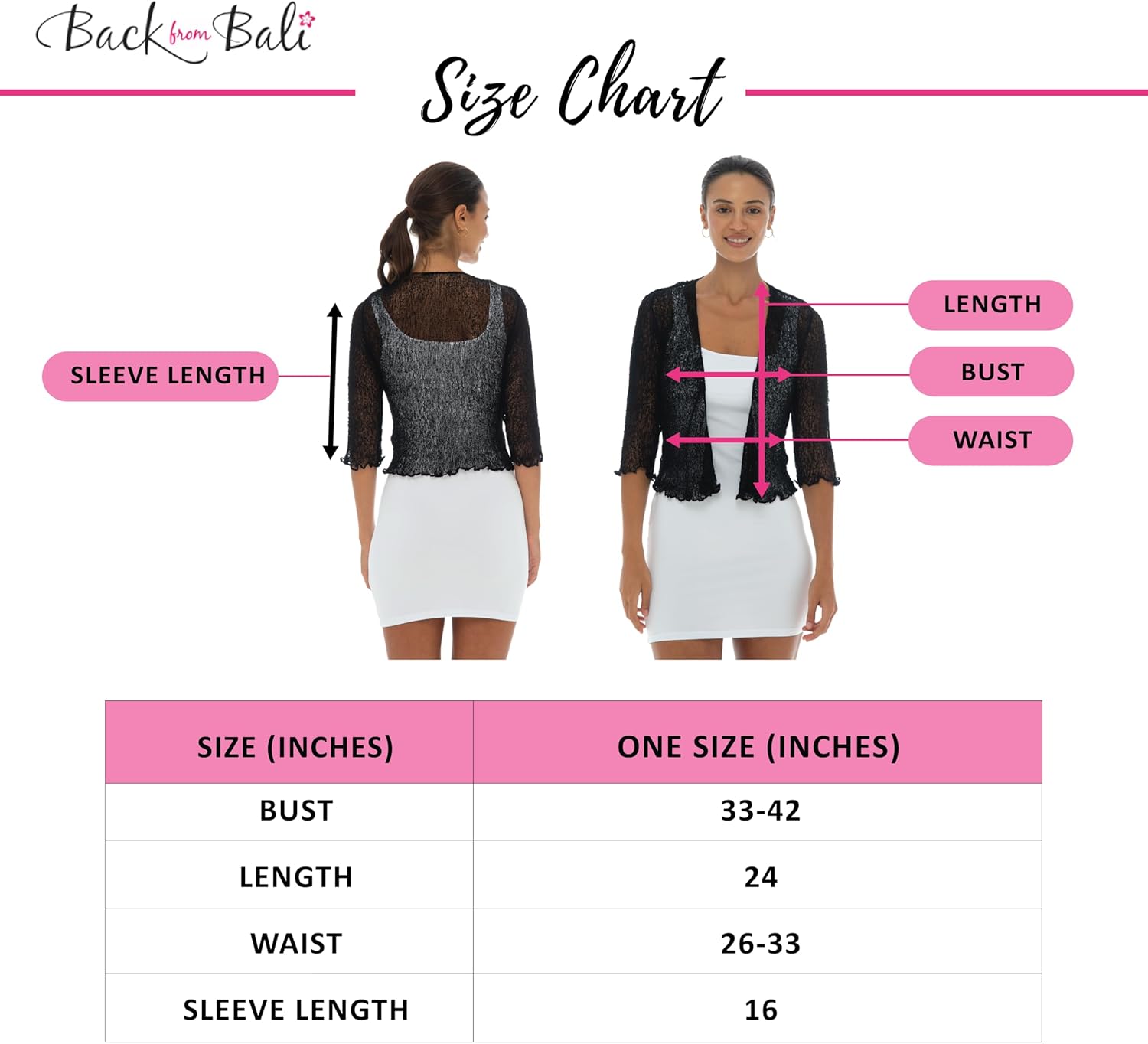 Back From Bali Womens Sheer Shrug Cardigan Lightweight Knit - Image 6