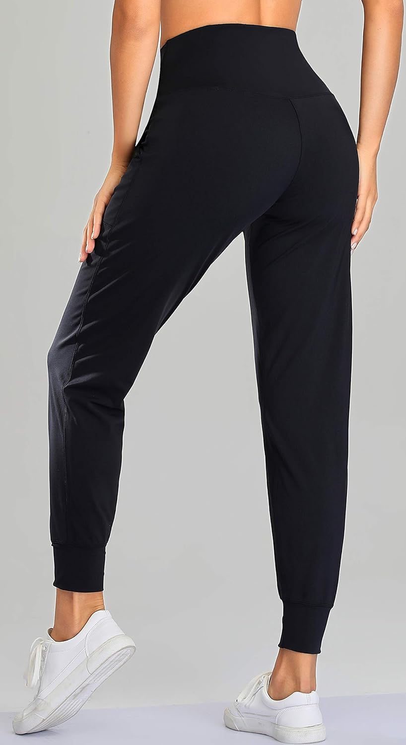 Oalka Women's Joggers High Waist Yoga Pockets Sweatpants Sport Workout Pants - Image 5