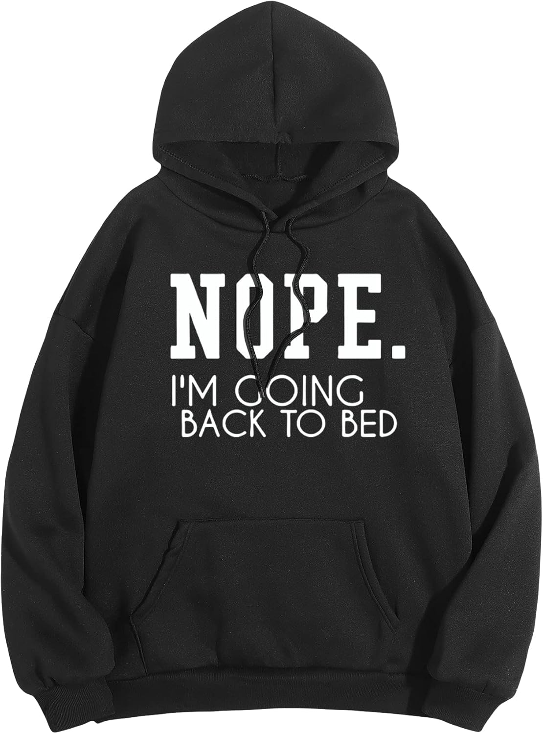 SHENHE Women's Slogan Letter Print Long Sleeve Hooded Sweatshirt Pullover Hoodie Tops