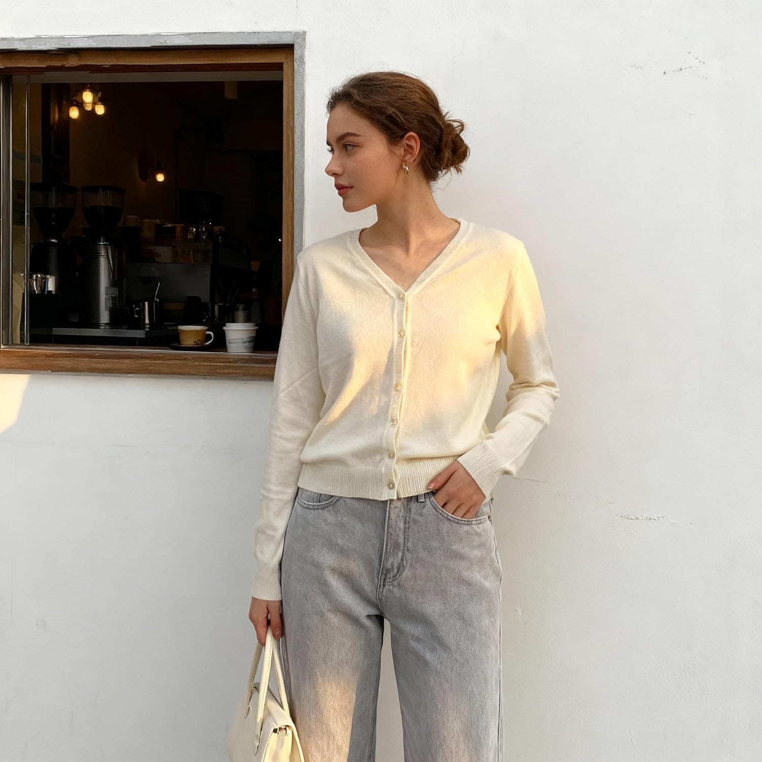 LEO'S VASE Cardigan Sweaters for Women - Lightweight Cardigan, Button Up Sweaters for Women, Soft Breathable Knit - Image 4