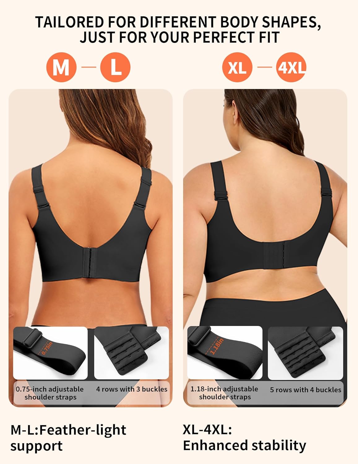 PoseFree Womens Seamless Wireless Supportive Bra Push Up Comfort Soft No Underwire Full Coverage T-Shirt Bra - Image 7